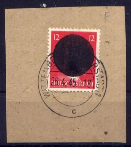 (350) Lokalausgabe Wittenberg  Nr.8 Briefstück                 O  gestempelt