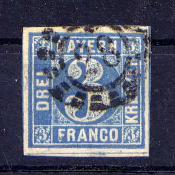 (557) Bayern Nr.2 II          O  gestempelt    