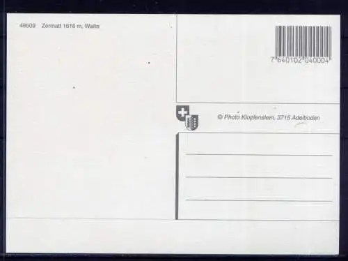 (5648) Zermatt  - unbeschrieben / Schweiz Eisenbahn Wappen Alpen