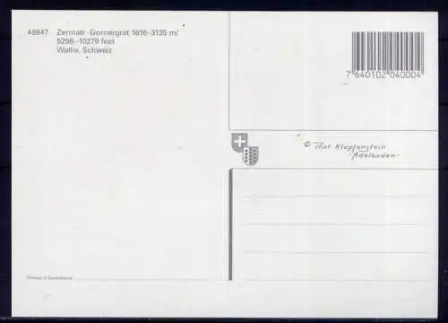 (5649) Zermatt  - unbeschrieben / Schweiz Eisenbahn Schafe Alpen