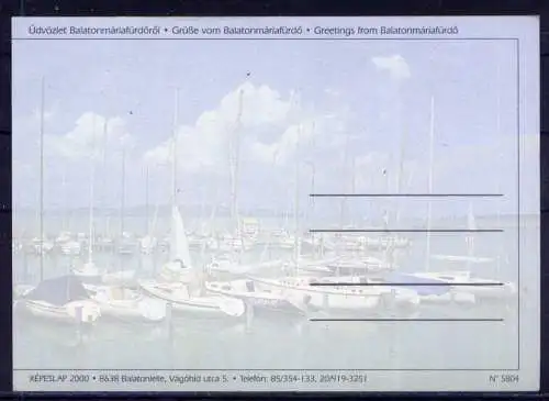 (5675) Balatonmariafürdo - unbeschrieben / Ungarn Karte Hafen Hotel