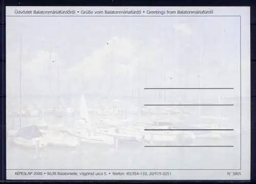 (5676) Balatonmariafürdo - unbeschrieben / Ungarn Kirche Hafen Hotel