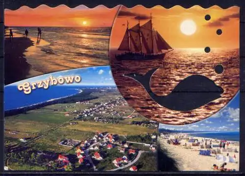 (5711) Grzybowo - beschrieben / Polen Strand Schiff