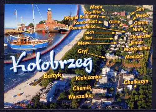 (5715) Kolobrzeg - unbeschrieben / Polen Hafen Lufzbild