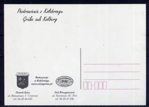 (5718) Kolobrzeg - unbeschrieben / Polen Restaurant Hotel Wappen