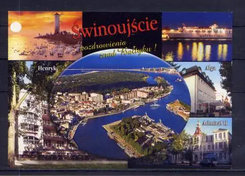 (5730) Swinoujscie Swinemünde - unbeschrieben / Polen Hafen Leuchtturm Hotel