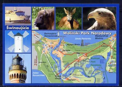 (5732) Swinoujscie Swinemünde - unbeschrieben / Polen Karte Leuchtturm Schiff