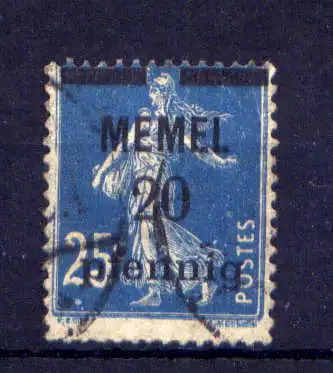 (037) Memelgebiet Nr.20       O  gestempelt