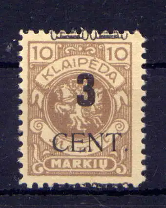 (142) Memelgebiet Nr.186                     **  postfrisch