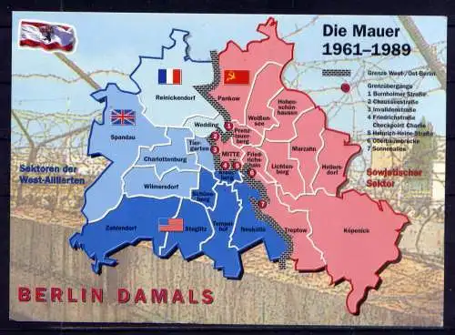(5274**) Berlin - unbeschrieben / Berlin Karte Mauer