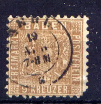 (020) Baden Nr.15               O  gestempelt