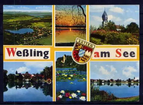 (5743) Weßling - beschrieben / Bayern  Seen Wappen Kirche