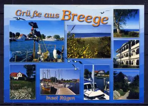 (5756) Breege Insel Rügen - beschrieben / Mecklenburg-Vorpommern Hafen Schiffe