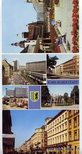 (5766) Karl-Marx-Stadt Liporello - unbeschrieben / Sachsen 5 Ansichten