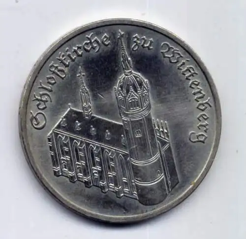 (031) DDR 5 Mark Jäger-Nr. 1588 / Schloßkirche Wittenberg 1983