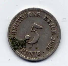 (075) Deutsches Reich Jäger.Nr. 12 / 1909 A