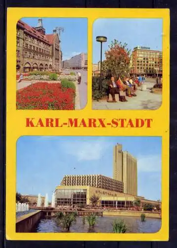 (5776) Karl-Marx-Stadt - beschrieben / Sachsen Rathaus Stadthalle