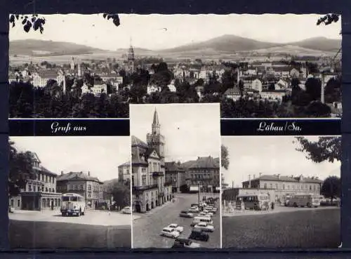 (a5779) Löbau - beschrieben / Sachsen Bahnhof Gaststätte PKW