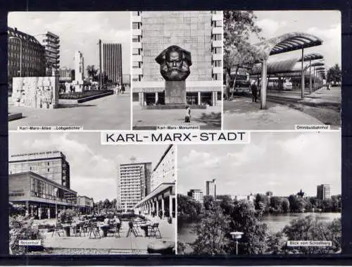 (5779) Karl-Marx-Stadt - beschrieben / Sachsen Busbahnhof Nüschel Rosenhof