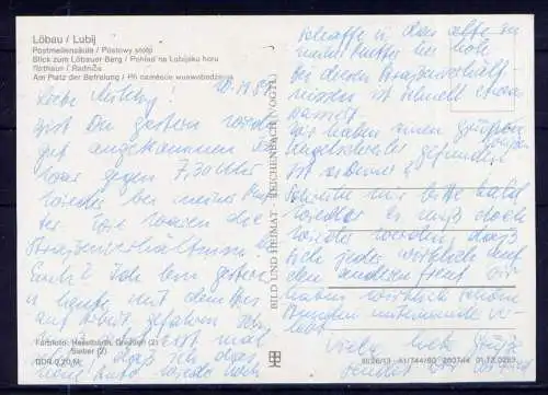 (5785) Löbau - beschrieben / Sachsen Postmeilensäule Rathaus
