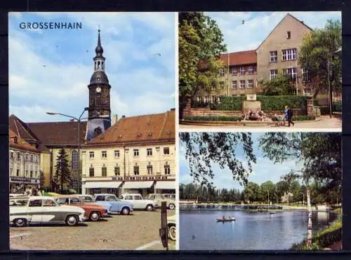 (5806) Großenhain - beschrieben / Sachsen Kirche Gondelteich PKW