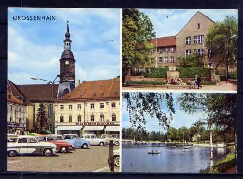 (5807) Großenhain - beschrieben / Sachsen Kirche Gondelteich PKW