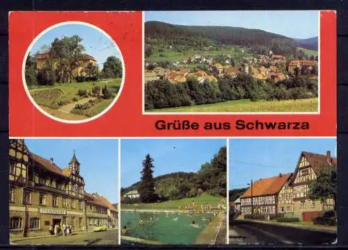(5820) Schwarza - beschrieben / Thüringen Gaststätte Freibad
