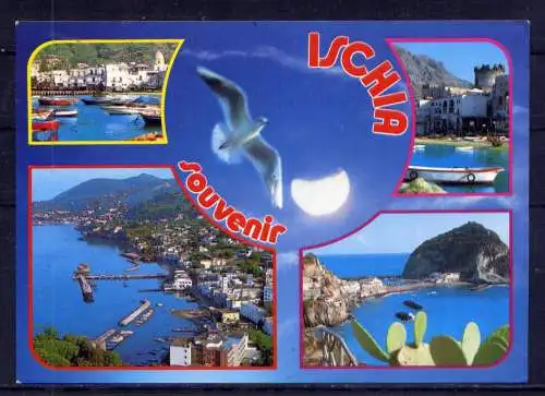 (5823) Ischia - beschrieben / Italien Strand Burg Möve