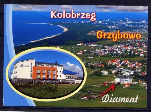 (5833) Kolberg - beschrieben / Polen Strand Draufsicht Hotel