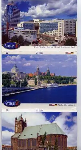 (5834) Stettin Liporello - unbeschrieben / Polen Szczecin Kirche Hotel Burg / 9 AK