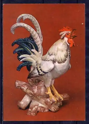 (5862) Meißen - Hahn auf Holzstoß - unbeschrieben / Sachsen Schauhalle Porzellansammlung