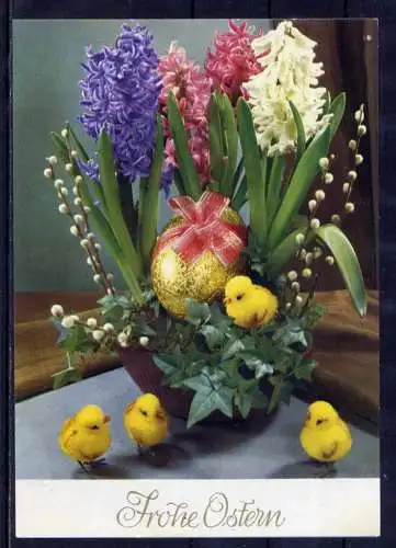 (5893) Ostern Blumenstrauß Küken   unbeschrieben DDR