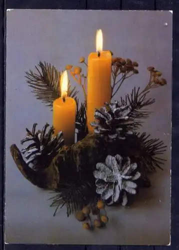 (5927) Weihnachten Kerze Gesteck    unbeschrieben DDR