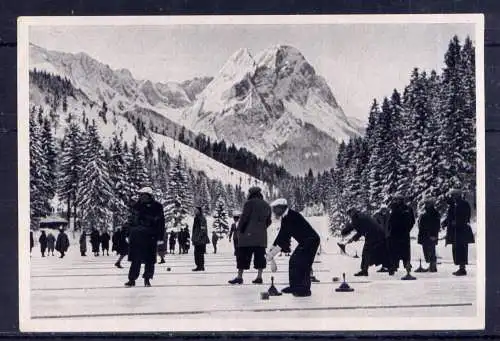 (093) Olympia 1936 Sammelbild Nr.80 / Sammelwerk Nr.13 - Band 1 / Gruppe 54 / Eisschießen auf dem Rießersee
