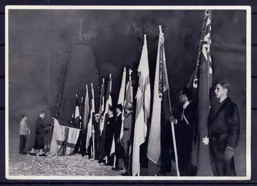 (153) Olympia 1936 Sammelbild Nr.87 / Sammelwerk Nr.13 - Band 1 / Gruppe 55 / Olympiafahnen