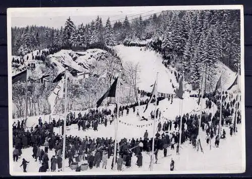 (156) Olympia 1936 Sammelbild Nr.7 / Sammelwerk Nr.13 - Band 1 / Gruppe 55 / Ziel Abfahrtslauf