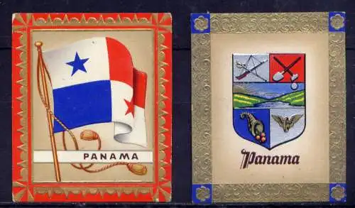 (165) Olympia 1936 Sammelbild Nr.103 und 104 / Panama Fahne und Wappen der Teilnehmerländer / Aurelia - Ernst Karl Müller, Dresden