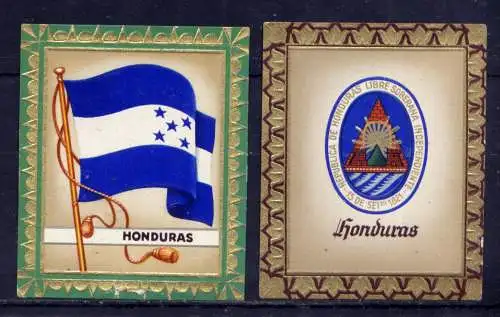 (171) Olympia 1936 Sammelbild Nr.39 und 40 / Honduras Fahne und Wappen der Teilnehmerländer / Aurelia - Ernst Karl Müller, Dresden