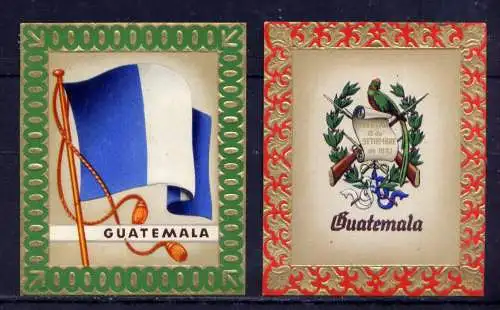 (172) Olympia 1936 Sammelbild Nr.133 und 134 / Guatemala Fahne und Wappen der Teilnehmerländer / Aurelia - Ernst Karl Müller, Dresden