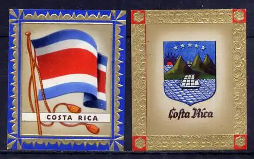 (175) Olympia 1936 Sammelbild Nr.101 und 102 / Costa RicaFahne und Wappen der Teilnehmerländer / Aurelia - Ernst Karl Müller, Dresden