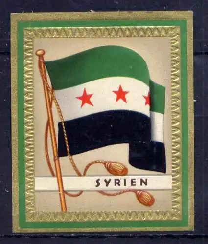 (206) Olympia 1936 Sammelbild Nr.158 / Syrien Fahne und Wappen der Teilnehmerländer / Aurelia - Ernst Karl Müller, Dresden