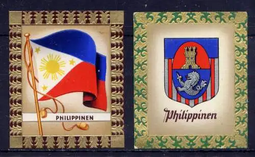 (210) Olympia 1936 Sammelbild Nr.75 und 76 / Philippinen Fahne und Wappen der Teilnehmerländer / Aurelia - Ernst Karl Müller, Dresden