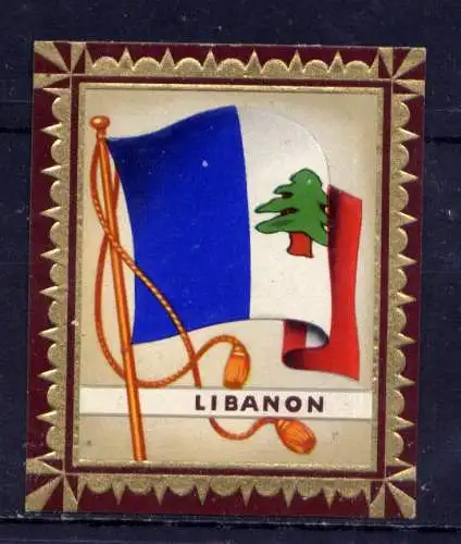 (213) Olympia 1936 Sammelbild Nr.157 / Libanon Fahne und Wappen der Teilnehmerländer / Aurelia - Ernst Karl Müller, Dresden