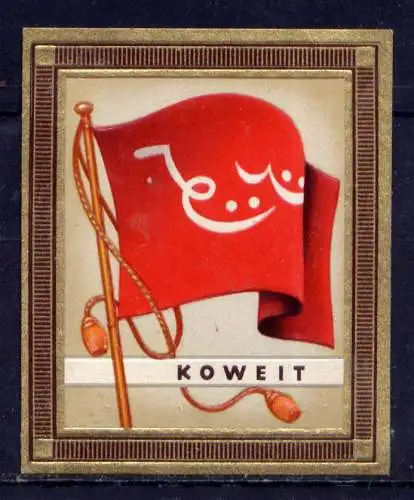 (216) Olympia 1936 Sammelbild Nr.161 / Kuweit Fahne und Wappen der Teilnehmerländer / Aurelia - Ernst Karl Müller, Dresden