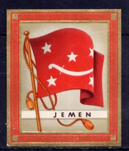 (217) Olympia 1936 Sammelbild Nr.153 / Jemen Fahne und Wappen der Teilnehmerländer / Aurelia - Ernst Karl Müller, Dresden