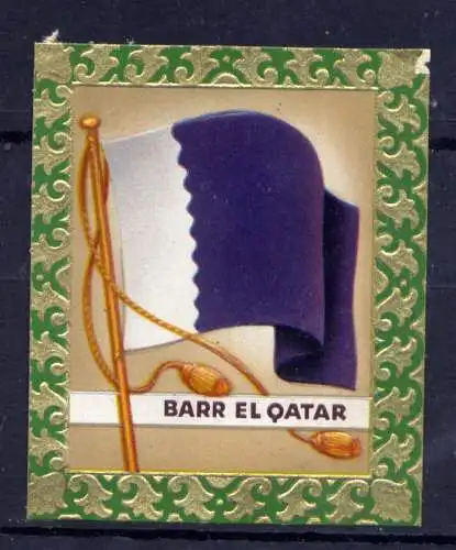 (226) Olympia 1936 Sammelbild Nr.155 / Barr El Quatar - Katar  Fahne und Wappen der Teilnehmerländer / Aurelia - Ernst Karl Müller, Dresden