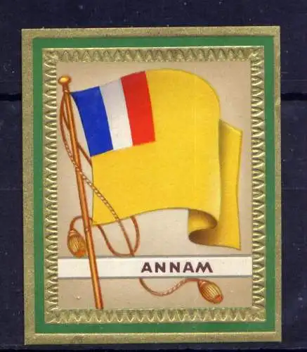 (228) Olympia 1936 Sammelbild Nr.174 / Annam  Fahne und Wappen der Teilnehmerländer / Aurelia - Ernst Karl Müller, Dresden