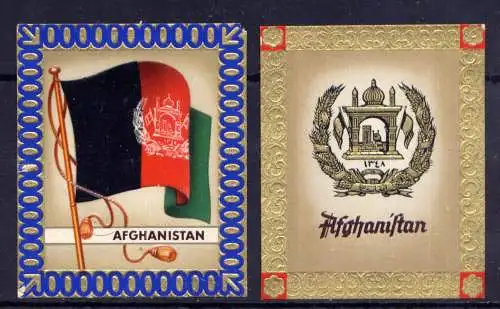 (230) Olympia 1936 Sammelbild Nr.5 und 6 / Afgahanistan Fahne und Wappen der Teilnehmerländer / Aurelia - Ernst Karl Müller, Dresden