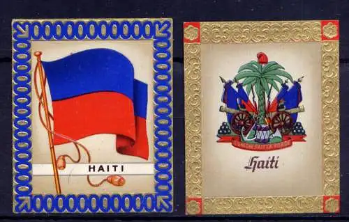 (231) Olympia 1936 Sammelbild Nr.37 und 38 / Haiti Fahne und Wappen der Teilnehmerländer / Aurelia - Ernst Karl Müller, Dresden