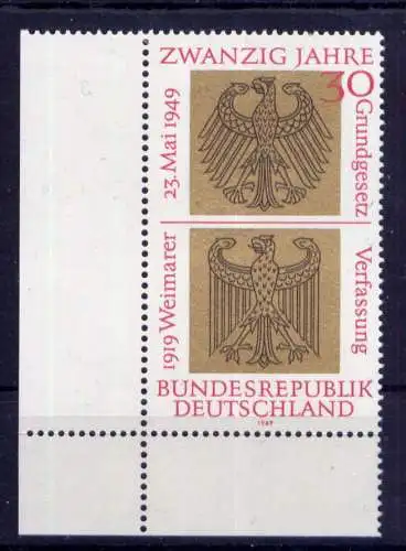 (13996) BRD Nr.585                      **  postfrisch Rand 